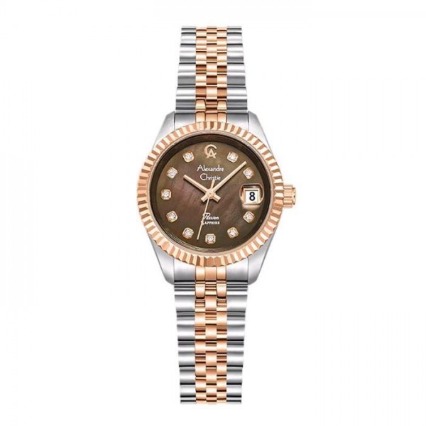 Alexandre Christie AC 5019 Silver Rosegold Brown 27mm LDBTRMO